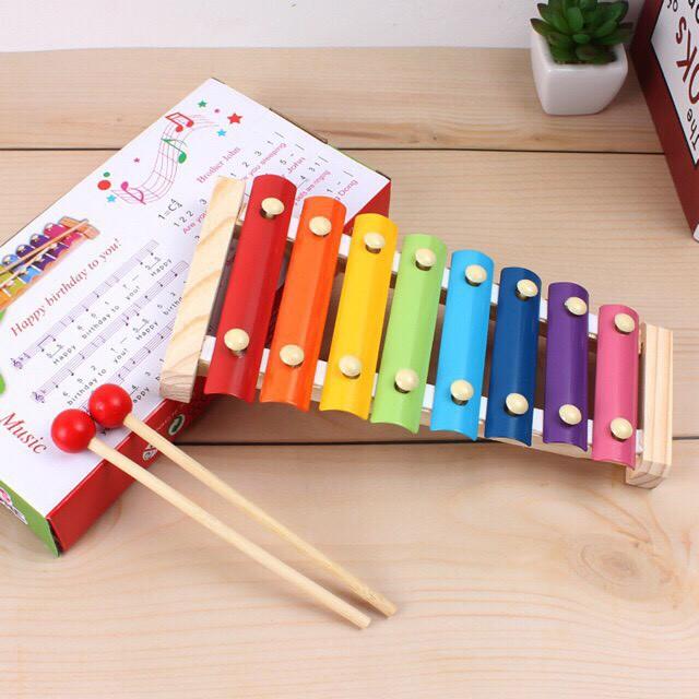 Đồ Chơi Gỗ,Đàn Xylophone 8 Thanh Giúp Bé Phát Triển Năng Khiếu Âm Nhạc