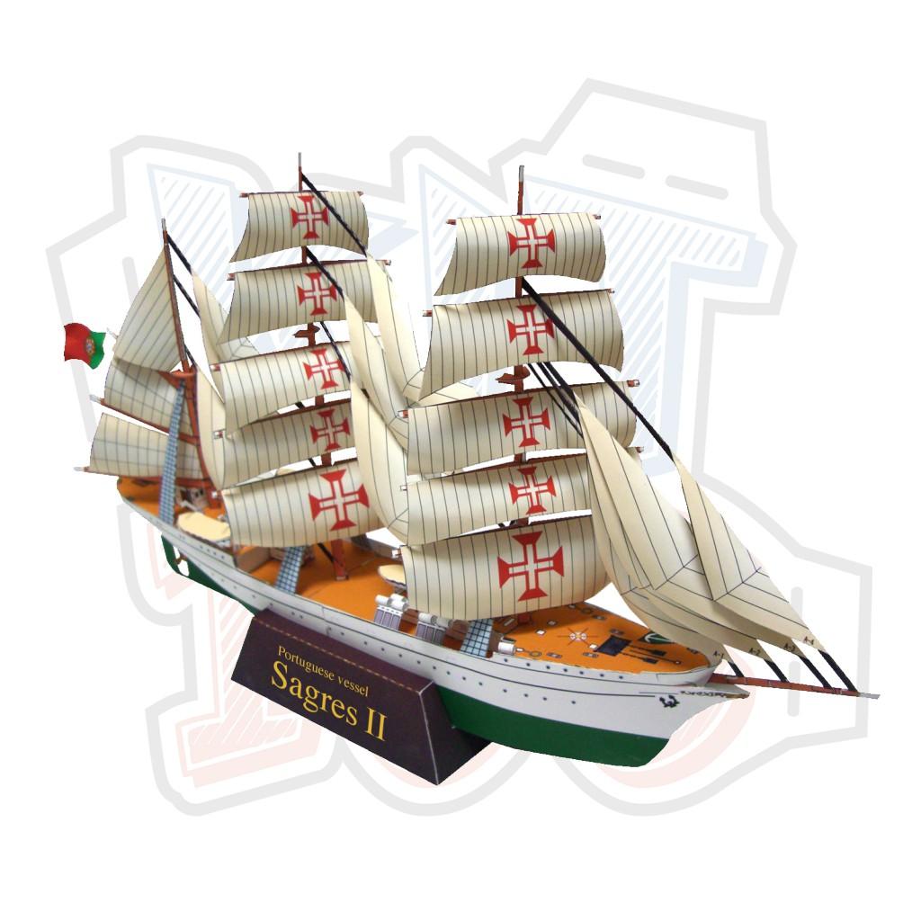 Mô hình giấy tàu thuyền quân sự Sailship - Sagres 2