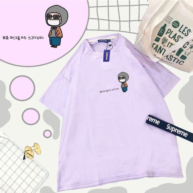 Áo thun tay lỡ 100% cotton chữ hàn ulzzang unisex - ẢNH THẬT