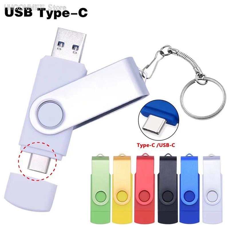 Loại C USB flash Ổ đĩa OTG Pen Drive Drive Stick 2 trong 1 Tốc độ cao Pendrive Bộ nhớ lưu trữ bên ngoài Quà tặng Keychain 1TB / 2TB Màu sắc: dưới dạng hình ảnh