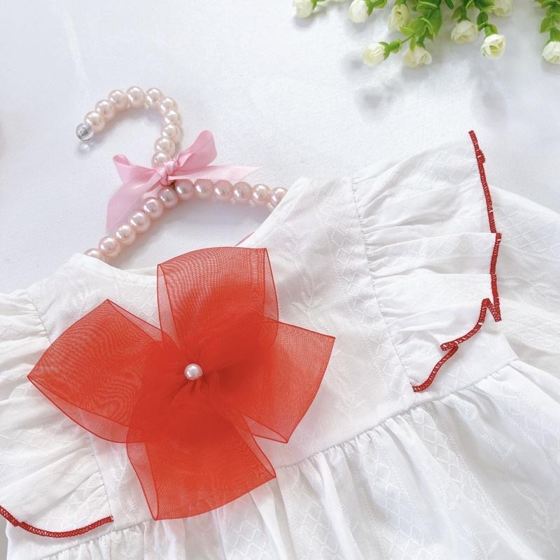 Bodysuit Nơ Handmade Bé Gái 3 Đến 12kg Chất Thô Nhật
