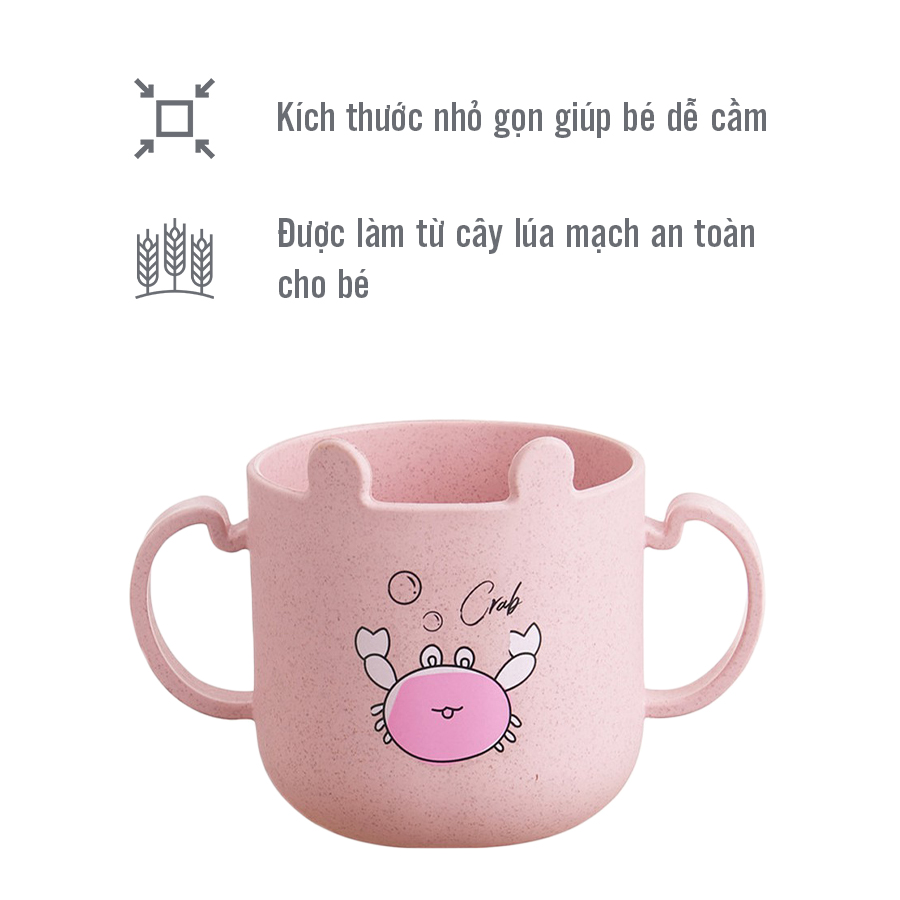 [GIFT] GIAO MÀU NGẪU NHIÊN Cốc uống nước ăn dặm cho bé hình con cua ngộ nghĩnh