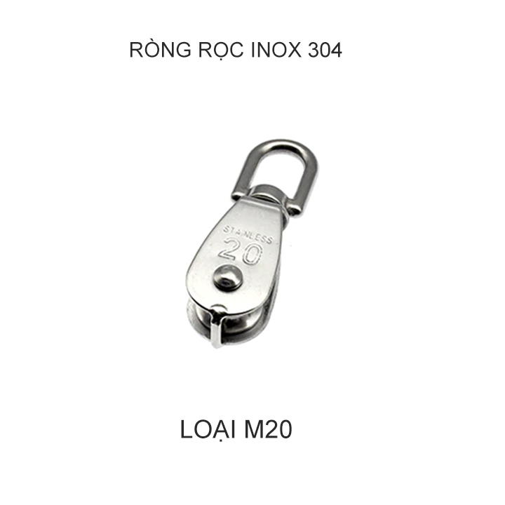 Ròng rọc đơn bằng inox 304 không gỉ loại M20 đến M50 tùy chọn