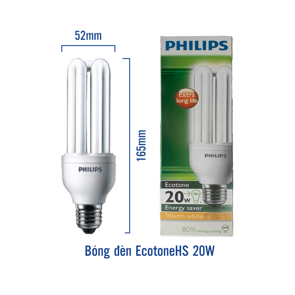 Bóng đèn Philips EcotoneHS 20W  E27 - Ánh sáng vàng