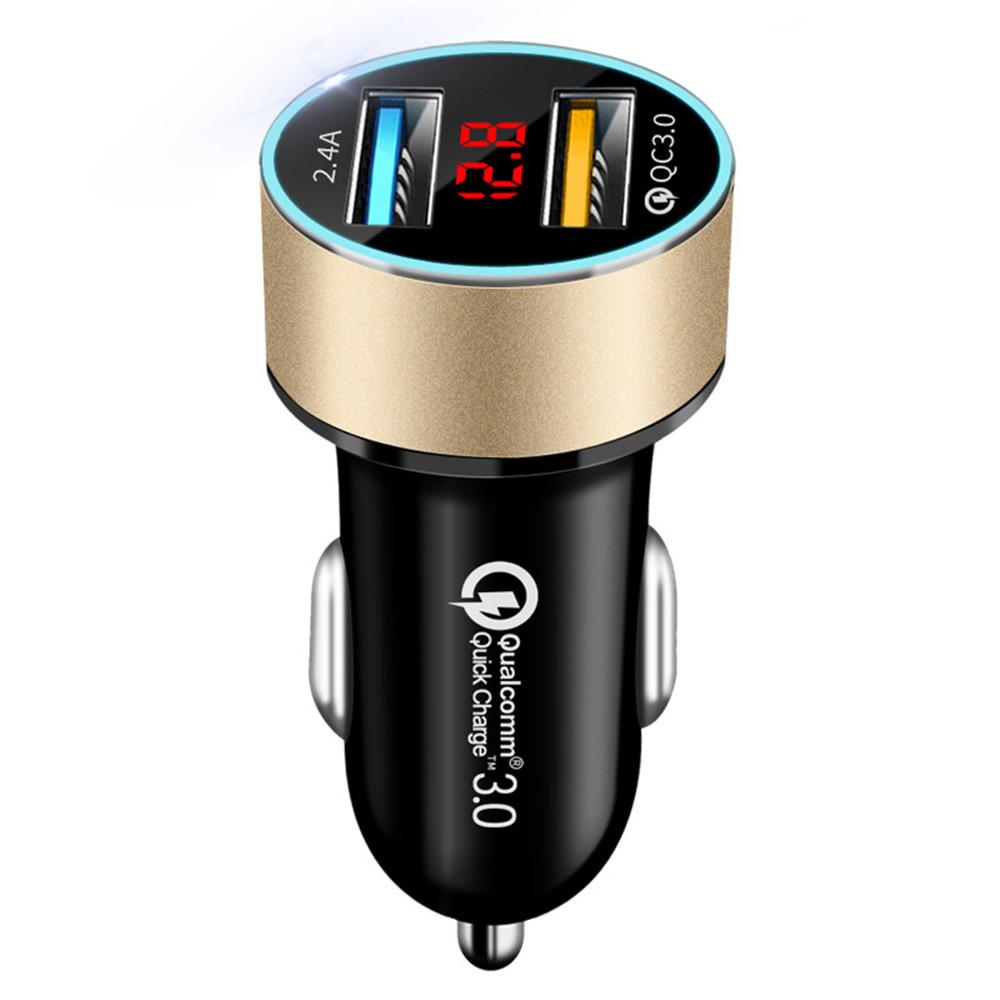 Tẩu Sạc Nhanh Qc3.0 2.4a Màn Hình Lcd Tiện Dụng Cho Xe Hơi