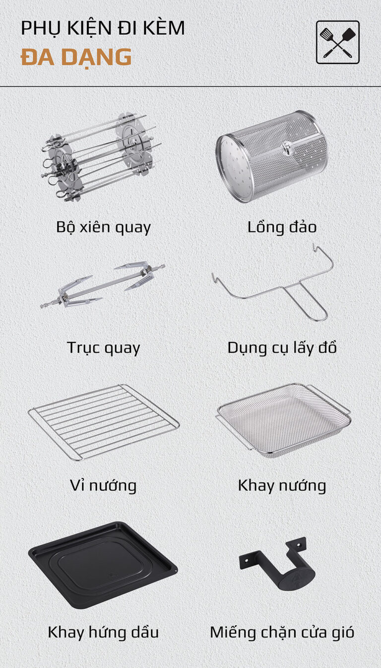 Nồi Chiên Không Dầu OLIVO AF15 Dung Tích 15L 3 Tầng 16 Chế Độ Chiên Nướng Thương Hiệu Mỹ - Hàng