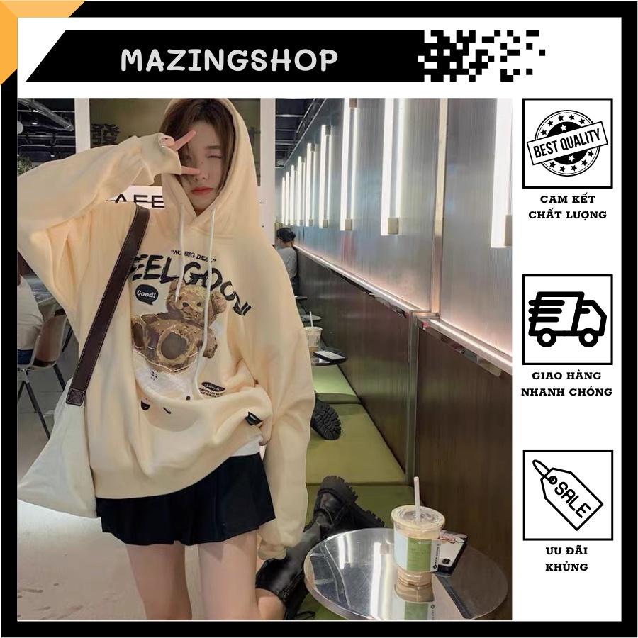 Free Ship - Áo Khoác Nỉ Hoodie Gấu Unisex Form Rộng KNN50 - KNN50 - Xanh đậu