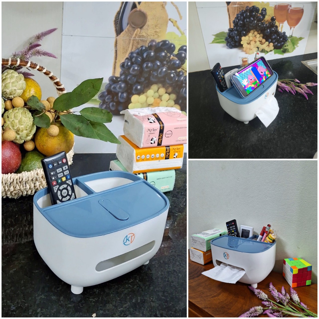 Hộp Để Giấy Ăn Ccoco Cao Cấp, Hộp Đựng Giấy Ăn Để Bàn Có Ngăn Để Đồ Đa Năng, Chất Liệu Nhựa PP Cao Cấp, Thiết Kế Độc Đáo, Decor Nhà Cửa