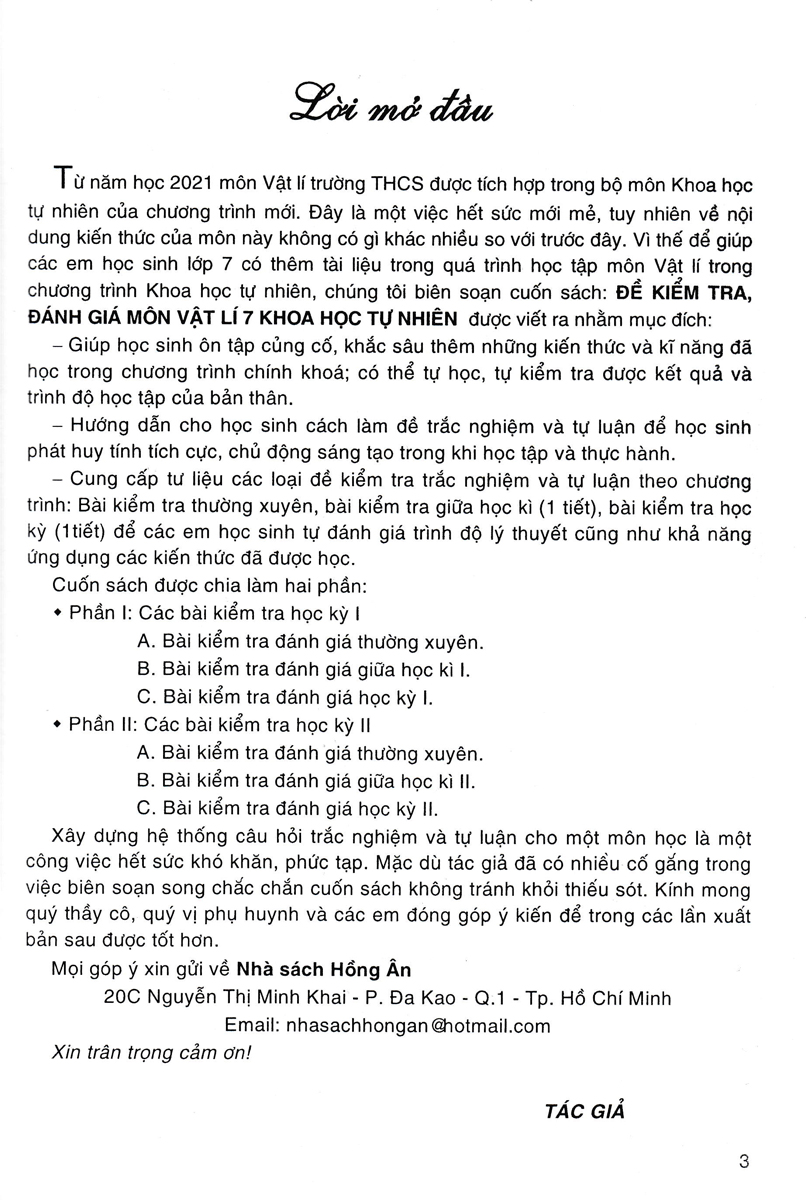Sách tham khảo- Đề Kiểm Tra, Đánh Giá Vật Lí 7 - Khoa Học Tự Nhiên (Bám Sát SGK Kết Nối Tri Thức Với Cuộc Sống)_HA