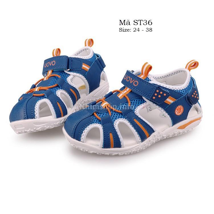 Sandal rọ cho bé trai giày sandal lót đế chỉnh hình UOVO hàng xuất Châu Âu để Eva kháng khuẩn bít sau 3- 12 tuổi ST36