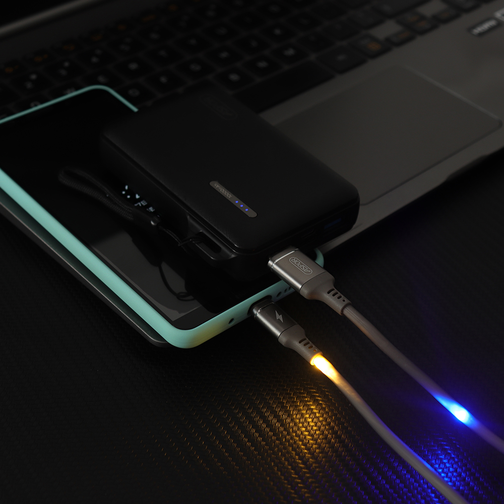 Cáp sạc USB-Micro 2.4A &amp; Data đèn LED chớp theo âm thanh A181 - Hàng chính hãng