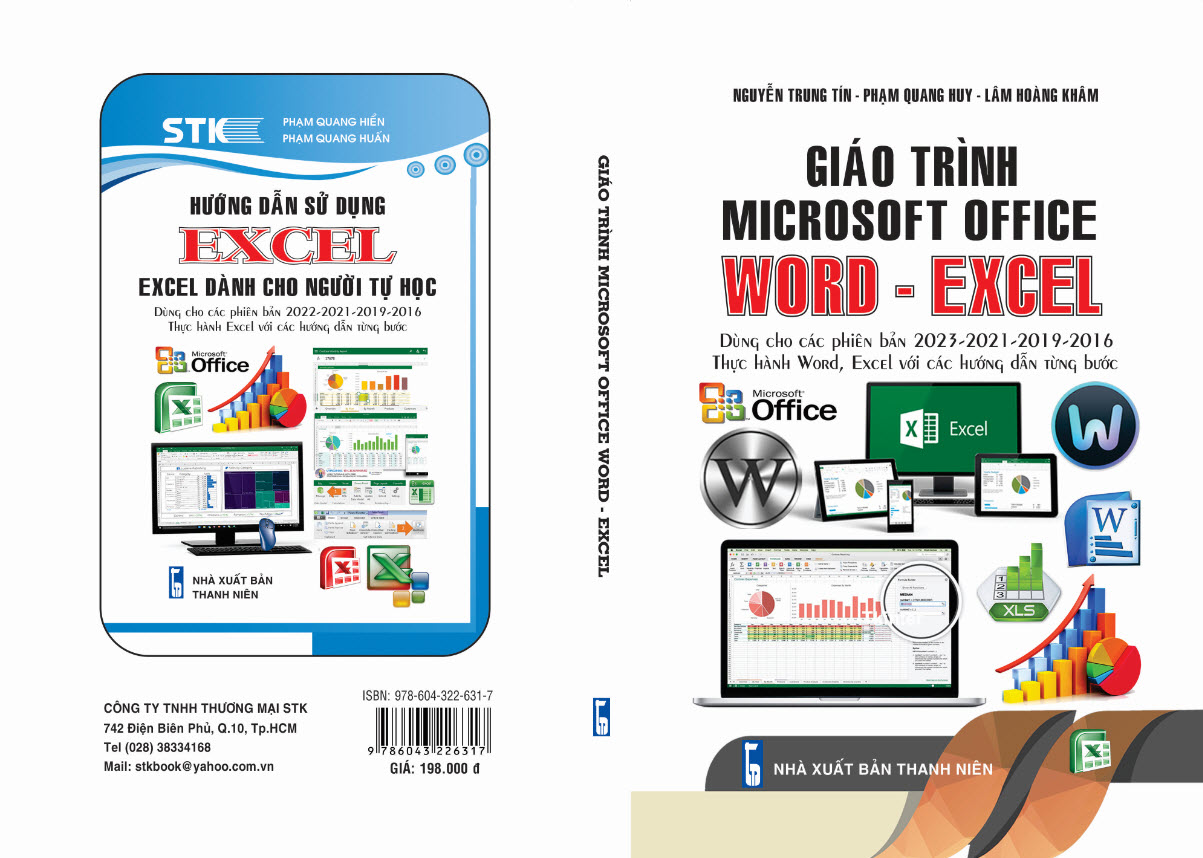 Sách - Giáo Trình Microsoft Office(Word - Excel- Dùng cho các phiên bản 2023-2021-2019-2016 Thực Hành Word - Excel Với Các Hướng Dẫn Từng Bước