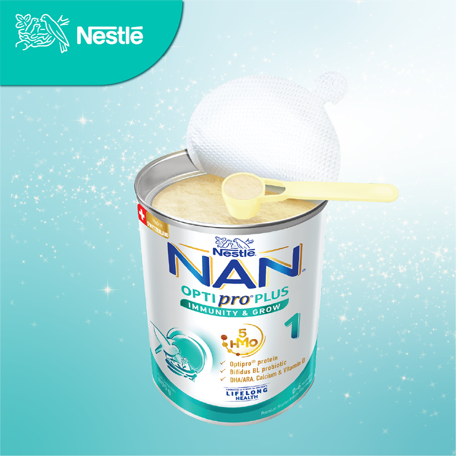 Sữa bột Nestlé NAN OPTIPRO PLUS 1 800g/lon với 5HMO Sản Xuất Tại Thụy Sĩ