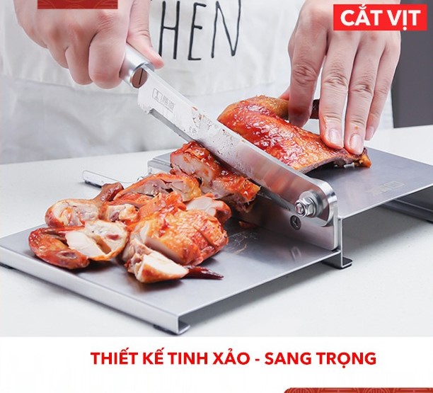 Dao Chặt Thịt Gà, Thái Thịt Bò Đông Lạnh, Thái Thuốc Bắc, Cắt Đa Năng KD0142, Lưỡi Thép 40CR14, Inox 430 - Tặng Tay Mài KD0315