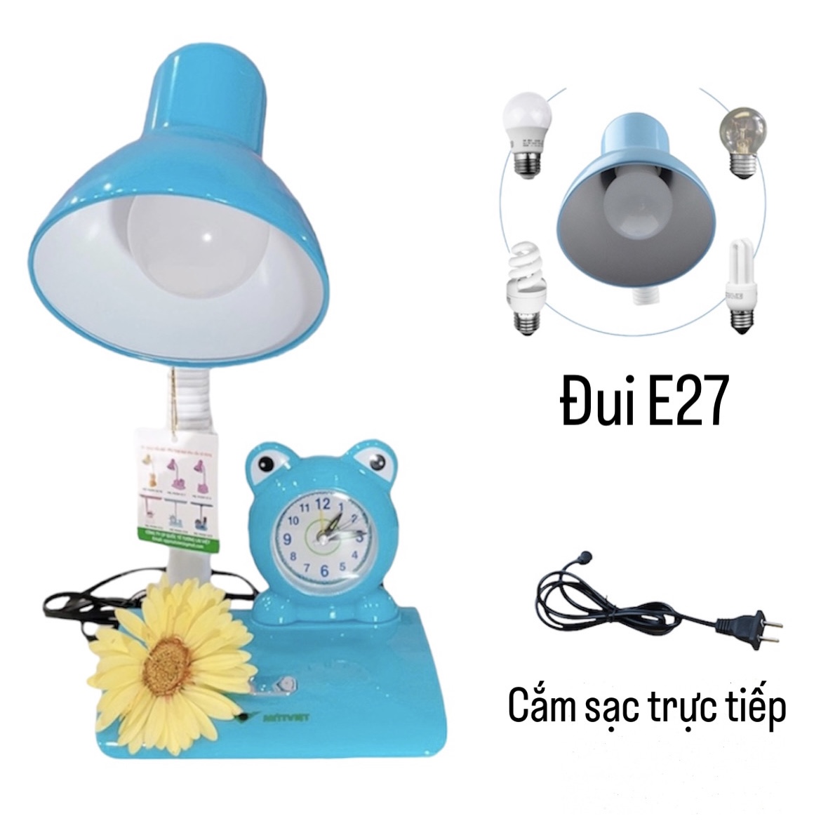 Đèn học ếch con để bàn chống cận thị Mắt Việt - Đèn học ánh sáng vàng bảo vệ thị lực, tiết kiệm điện năng