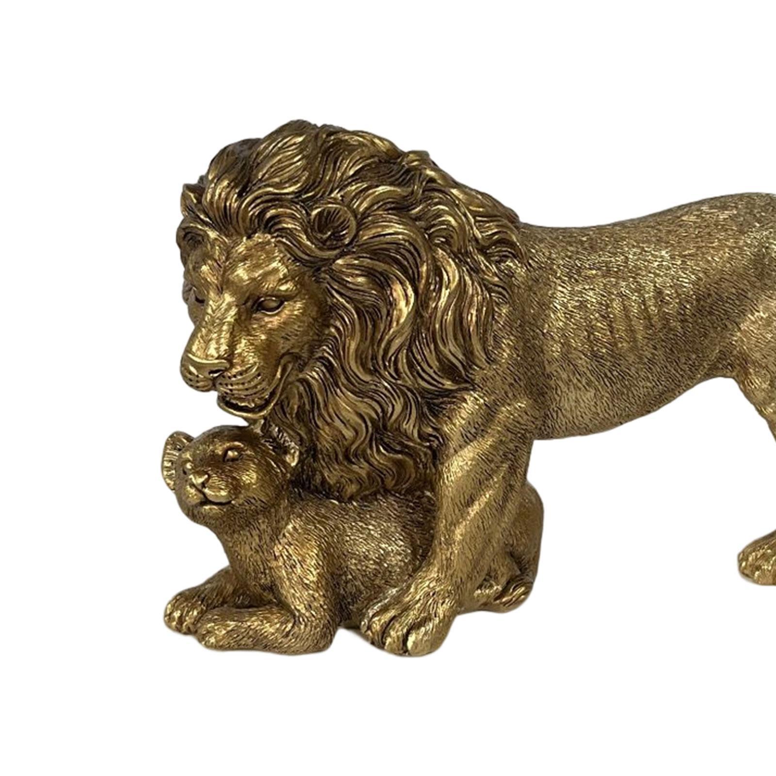 Lion King Statue Animal Figurine Ornament for Office Living Room Accessories