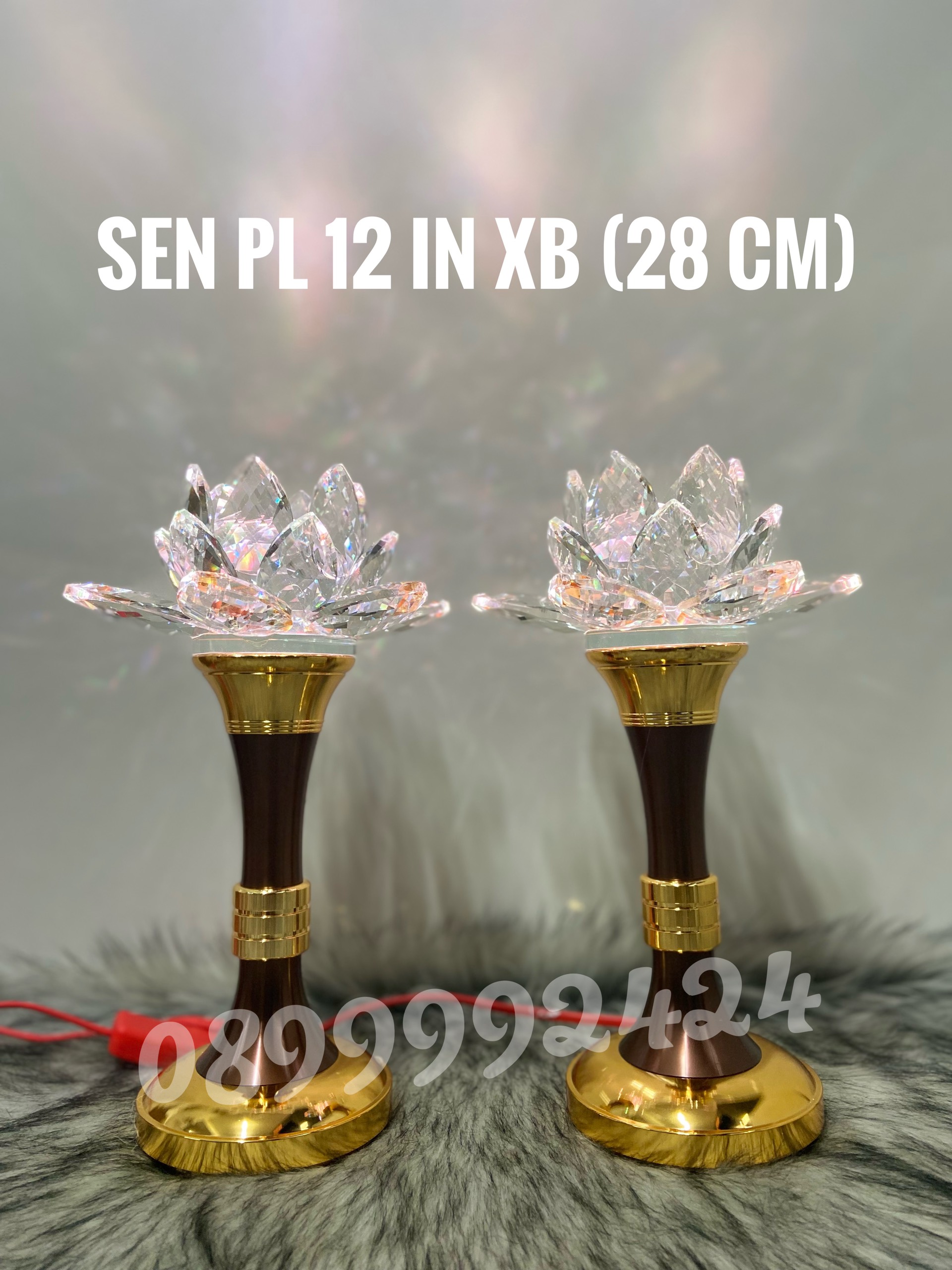 ĐÈN THỜ PHA LÊ CAO CẤP SEN 12 IN XI BÓNG 1 CẶP