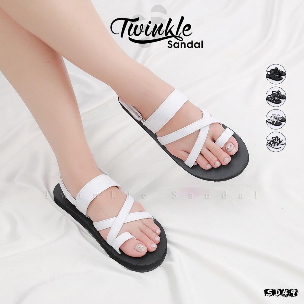 Dép sandal Nữ quai da mềm Đế bệt Cao Su ôm chân mã SD11 SD33 SD49 SD492