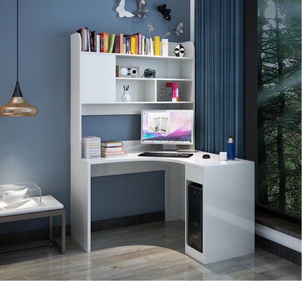 Bàn học / Bàn làm việc có kệ sách đứng kích thước 120x120x188cm