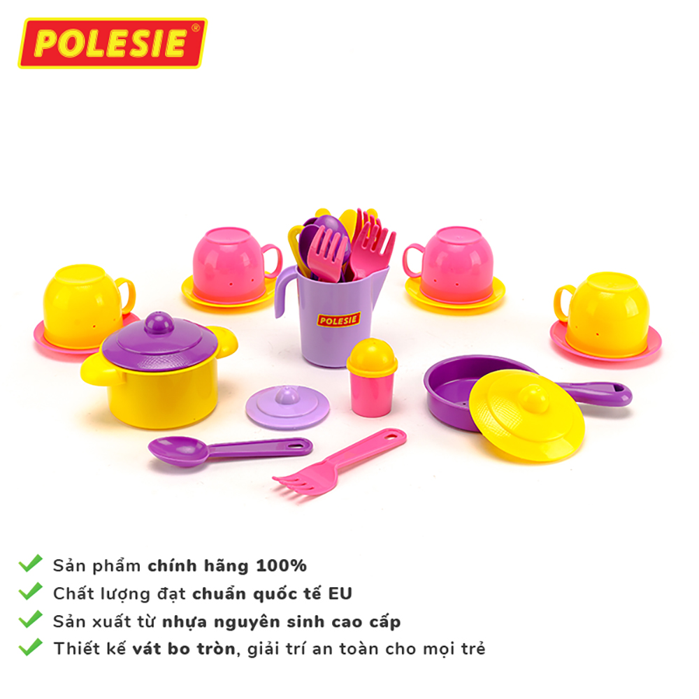 Bộ Đồ Chơi Nấu Ăn Cho 4 Người, Đồ Chơi Giáo Dục, An Toàn, Siêu Bền Cho Bé - Polesie Toys 54920