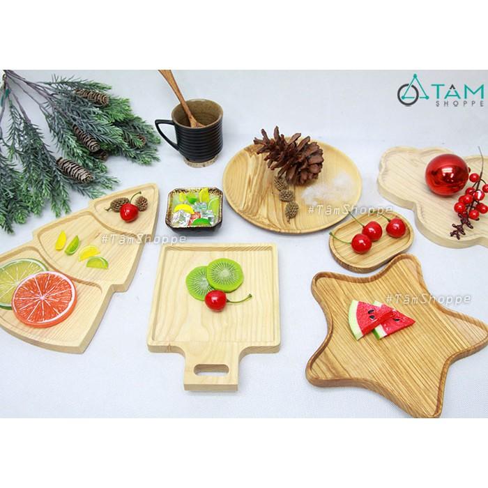 Khay gỗ hình cây thông Noel chia 03 ngăn W-KHAY-30