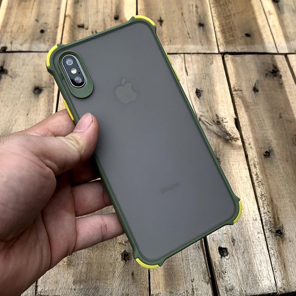 Ốp lưng chống sốc toàn phần màu lá mạ dành cho iPhone X / XS