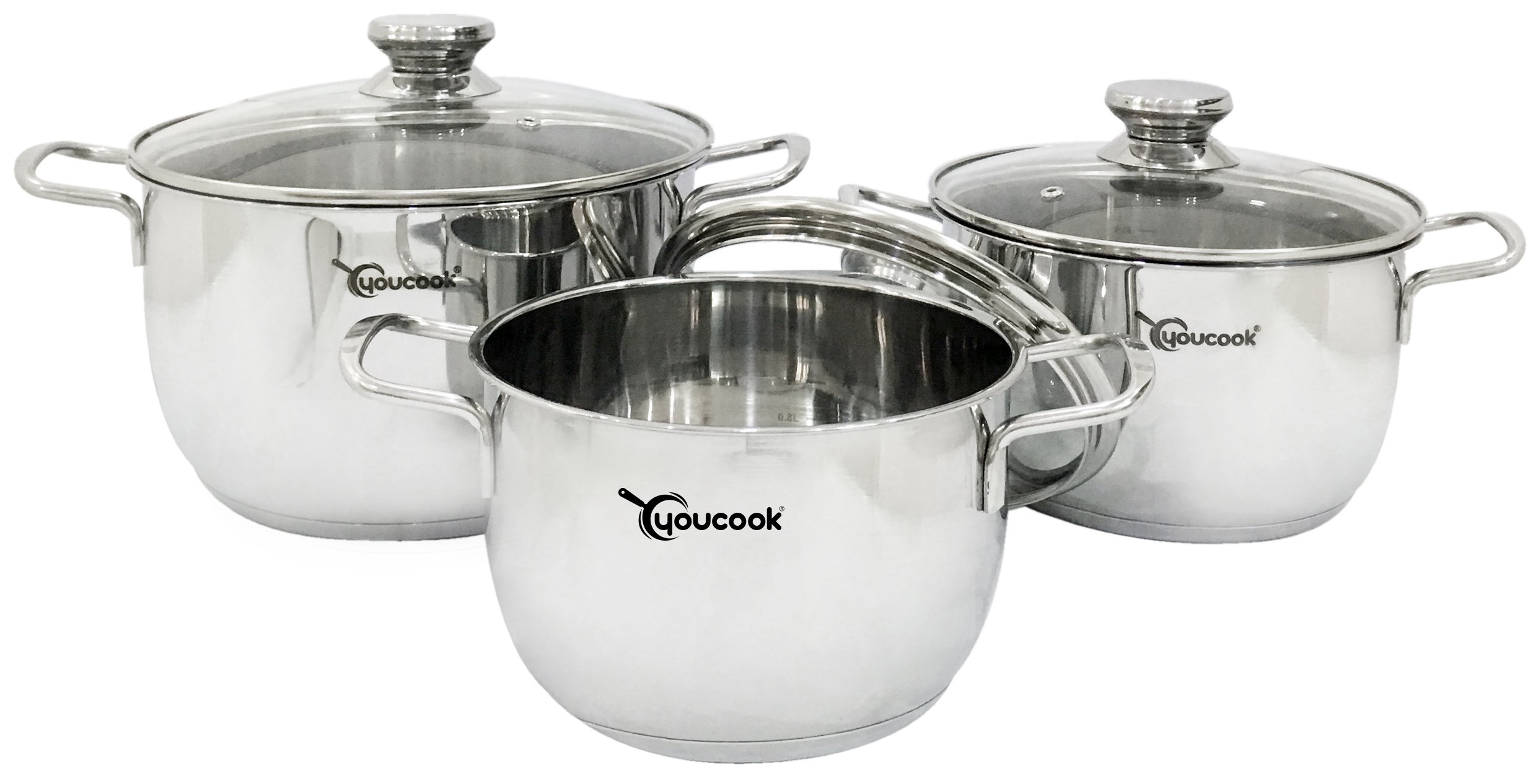 Bộ Nồi Inox You Cook 3 Đáy Thân Bầu  18-20-24cm