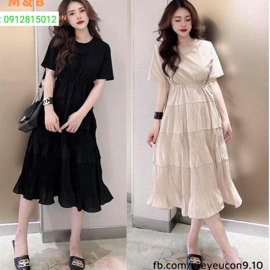 Váy bầu đầm bầu chất Lụa Hàn mềm mạithiết kế sang chảnh mặc đi làm đi chơi đều đcFree size 43~68kg