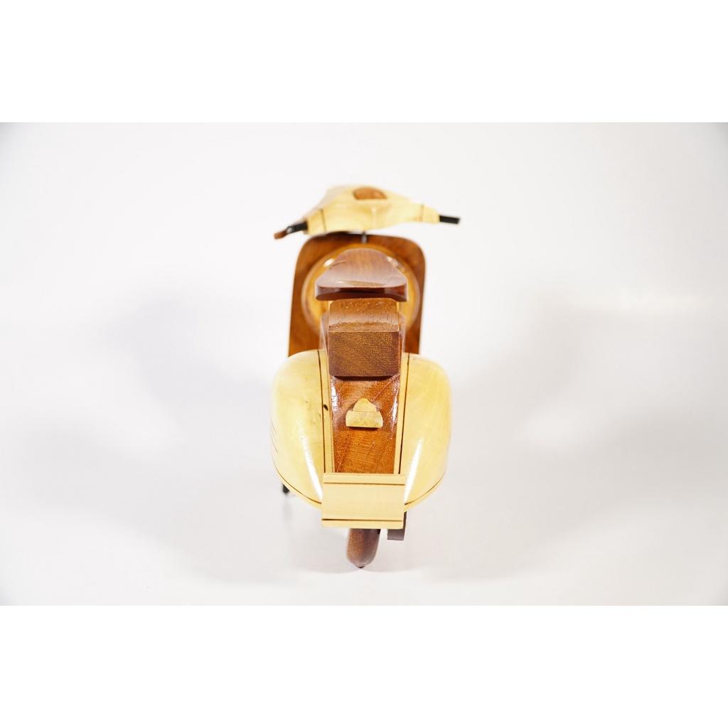 Quà tặng lưu niệm Xe gỗ mô hình xe Vespa cổ cao cấp - Dài 26cm Cao 16cm