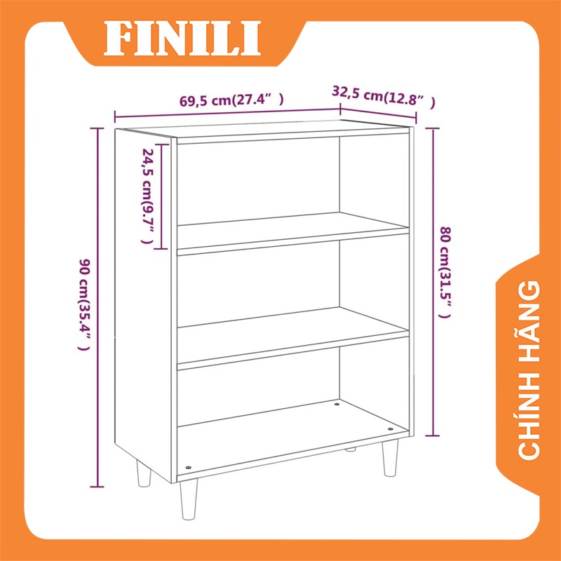 Tủ kệ sách, tủ kệ trang trí phòng vân gỗ, tủ gia vị nhà bếp gỗ công nghiệp TFH48