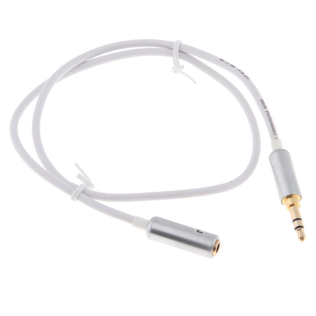 3.5mm Male to Female Auxiliary Stereo Audio Headphone Jack AUX Cable 0.5meter