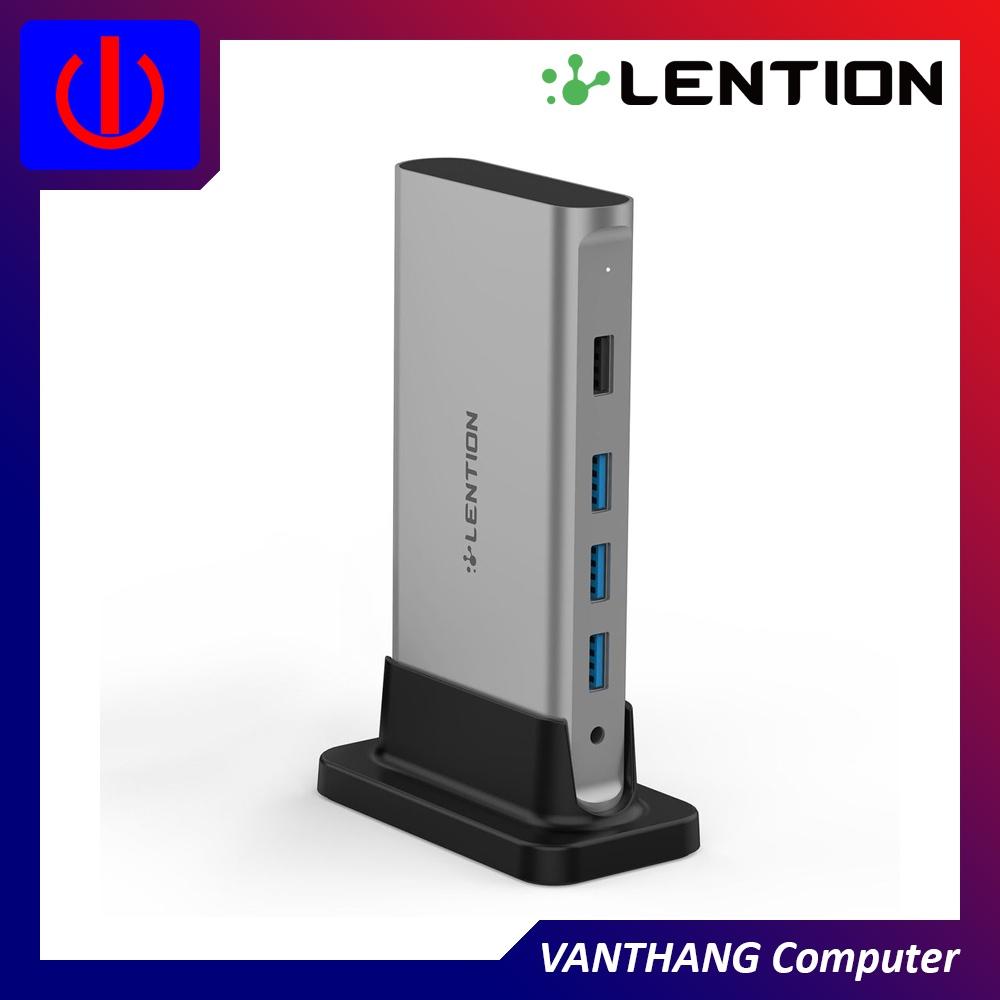 Bộ chuyển đổi USB C 9 trong 1 LENTION D53 Hàng chính hãng - HDMI 4K, GE, Aux, USB 3.0, USB 2.0