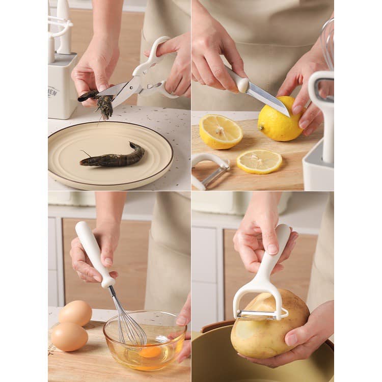 BỘ ĐỒ DÙNG, DỤNG CỤ LÀM BẾP THÔNG MINH 6 MÓN KÈM KHAY ĐỰNG