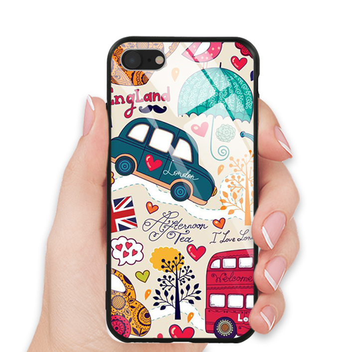 Ốp Lưng Kính Cường Lực Cho Điện Thoại IPHONE SE 2020 - 0211 LONDON02 - Hàng Chính Hãng
