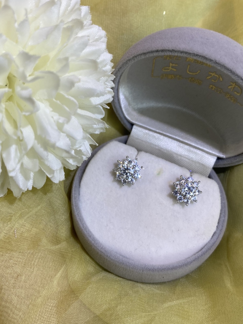 Hoa tai Bạc 925 xi Kim viên chủ Kim Cương nhân tạo Moissanite hạt 0.5carat (5.0mm-  E06.1.7.7