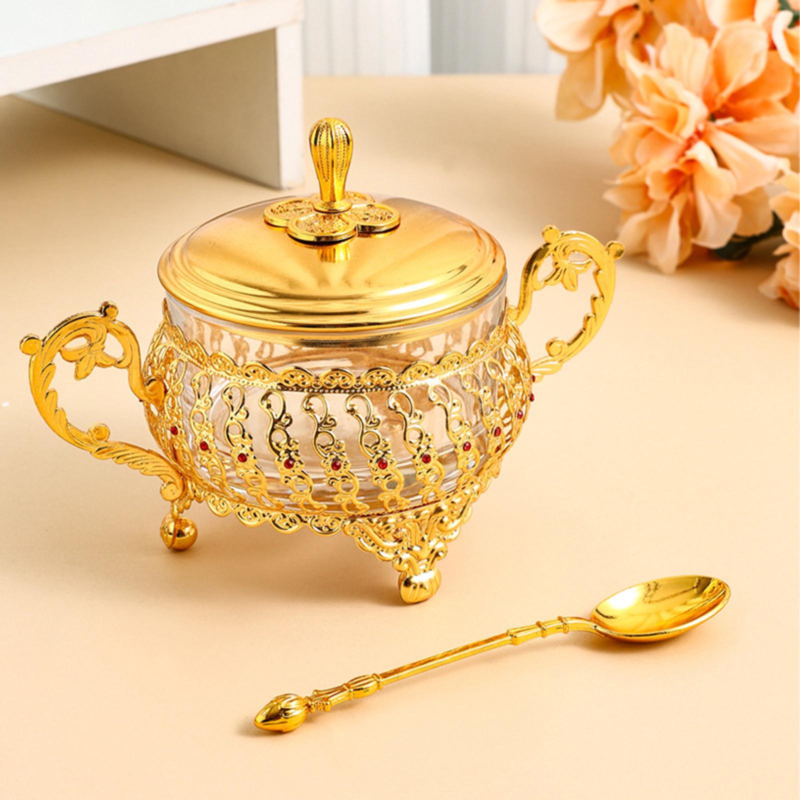 Sugar Bowl with Lid Spoon Sugar Container for Kitchen Restaurant Bar