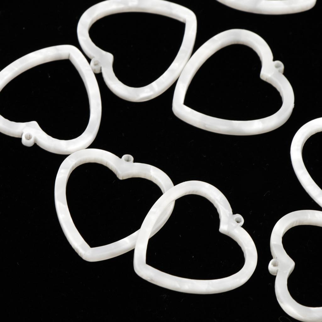 10pcs Acrylic Hollow Sweet Heart Charms Pendants For DIY Jewelry  Color #1