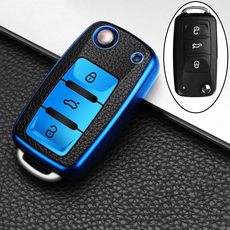 Bao Da Chìa Khóa Xe Hơi Volkswagen Vw Polo Tiguan Passat B5 B6 B7 Golf Eos Scirocco Beetle Touran Touareg Lavida Jetta Mk6 Octavia