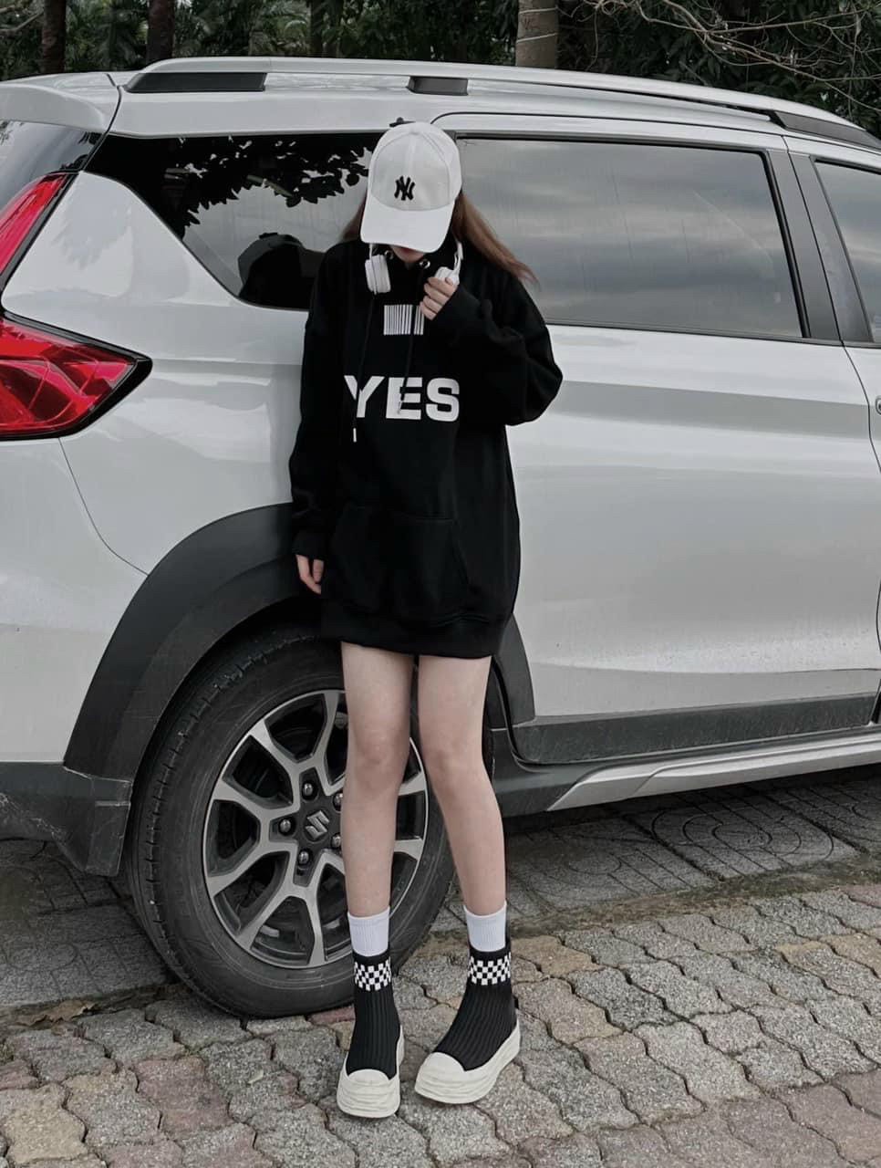 Áo Khoác Hoodie Nam Nữ Họa Tiết Chữ Yes - No Phản Quang Chất Nỉ Mềm Mịn Cao Cấp Tp - L