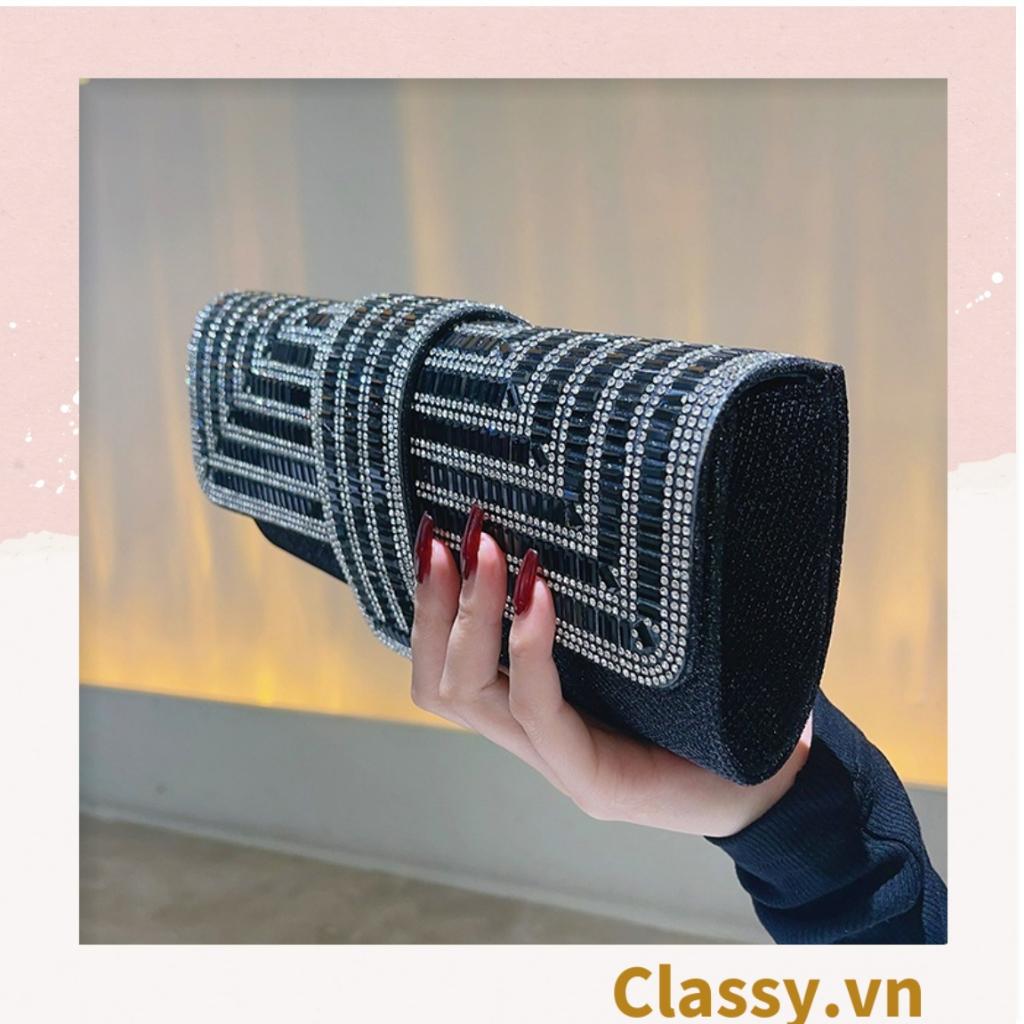 Clutch Classy đi tiệc - Ví cầm tay đính sequin đi tiệc cao cấp có nắp gập T271