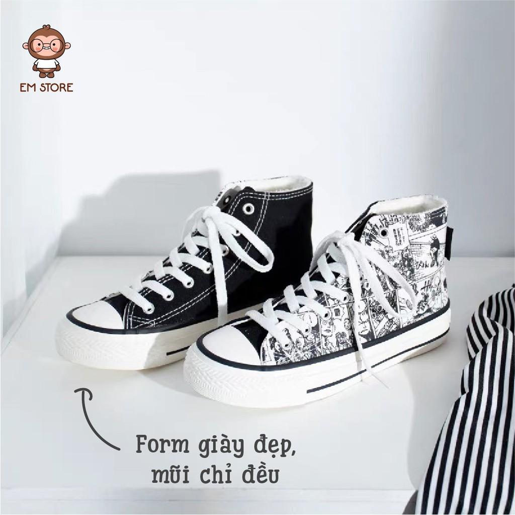 GIÀY CARTOON CỔ CAO SNEAKER - BUỘC DÂY DÁNG THỂ THAO DỄ PHỐI ĐỒ ÊM CHÂN ĐẾ CAO 2CM