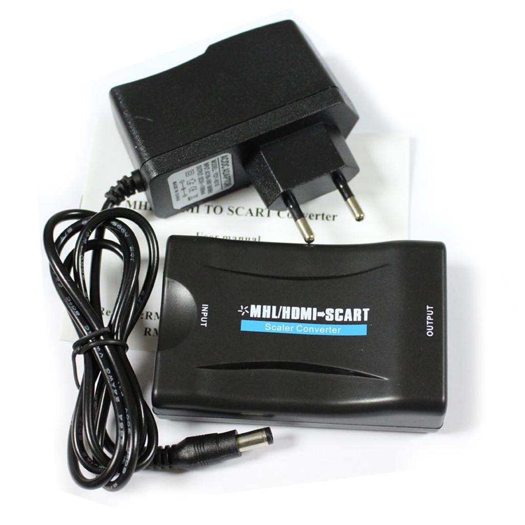 1080P MHL HDMI To Scart Audio Video Converter Adapter For HD TV DVD EU