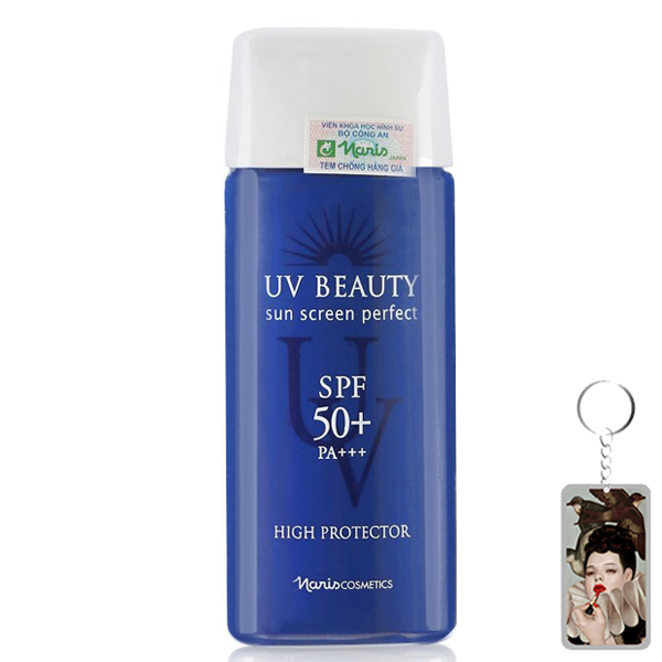 Sữa chống nắng cơ thể Naris UV Beauty Sun Screen Perfect High Protector Nhật Bản 40g + Móc khóa