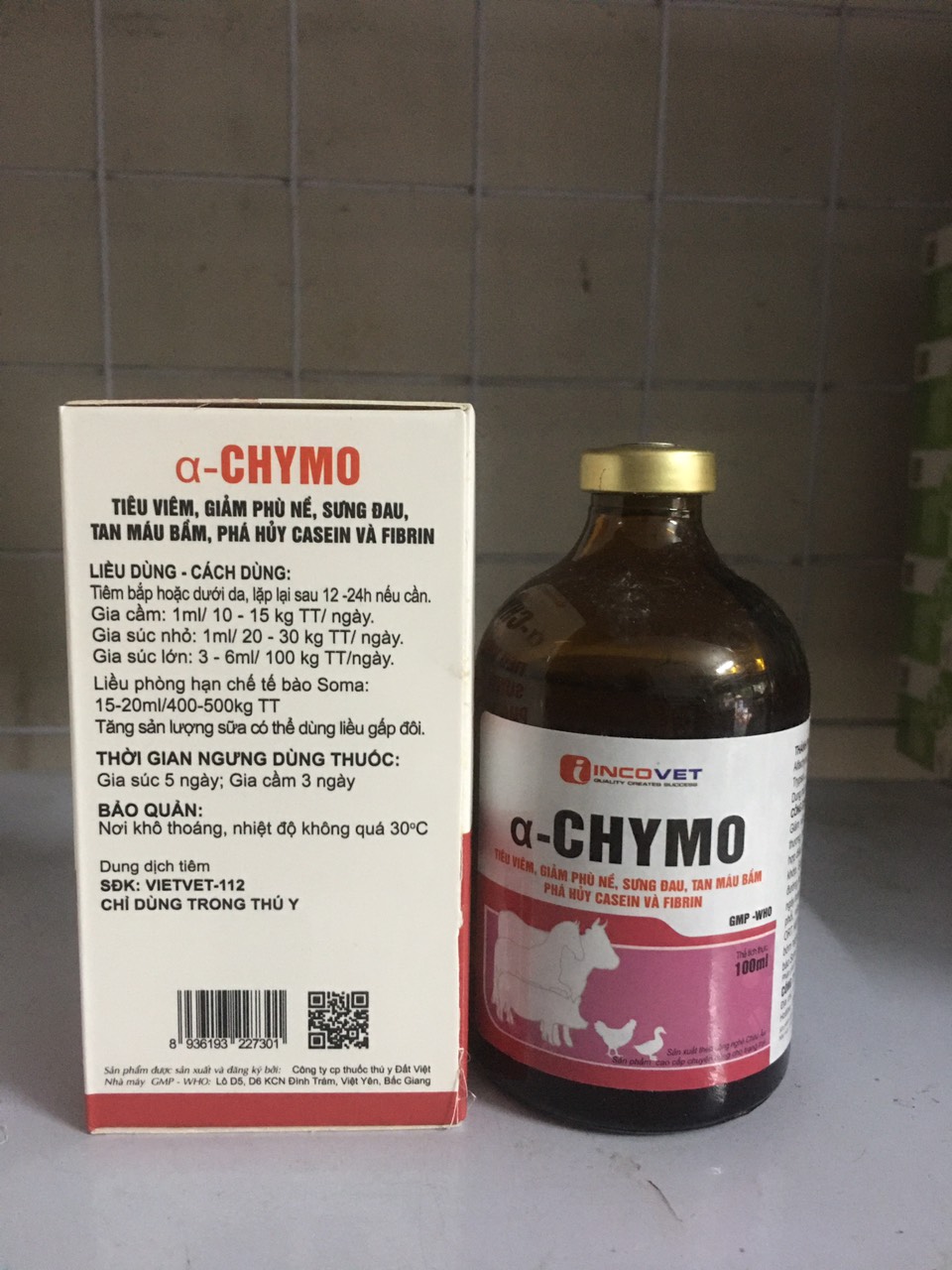 [Thú y] Chymosin tiêu viêm, giảm phù nề cho chó, mèo, gia súc, gia cầm (100ml/chai)