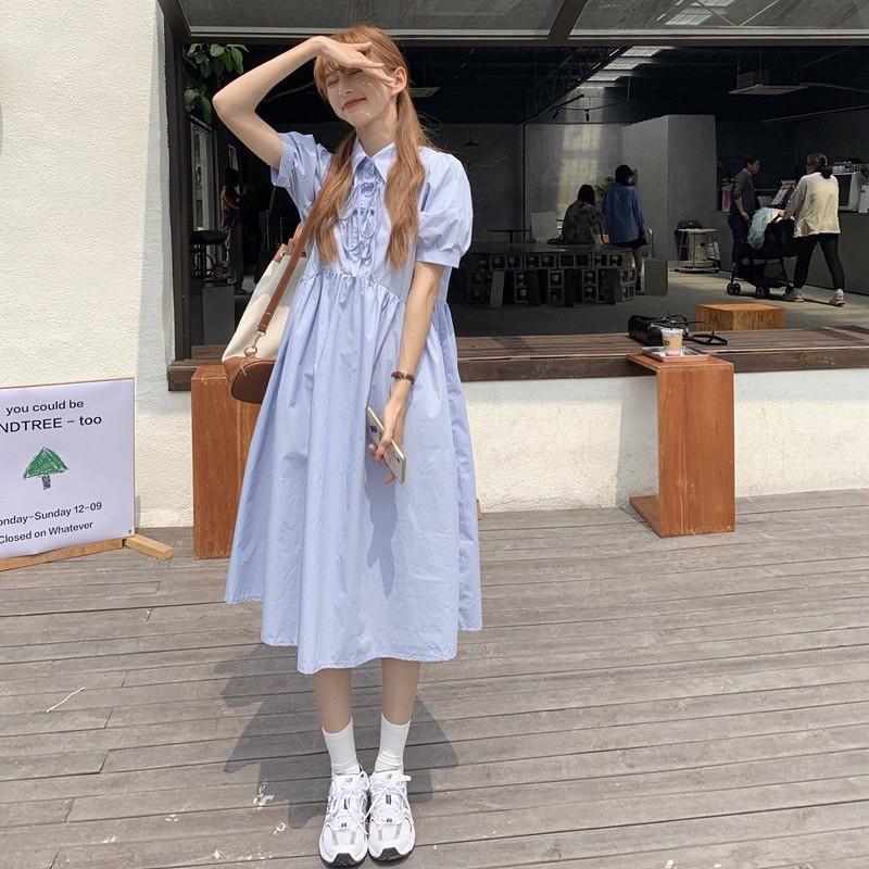 Váy babydoll chất thô hàng Quảng Châu 4 màu