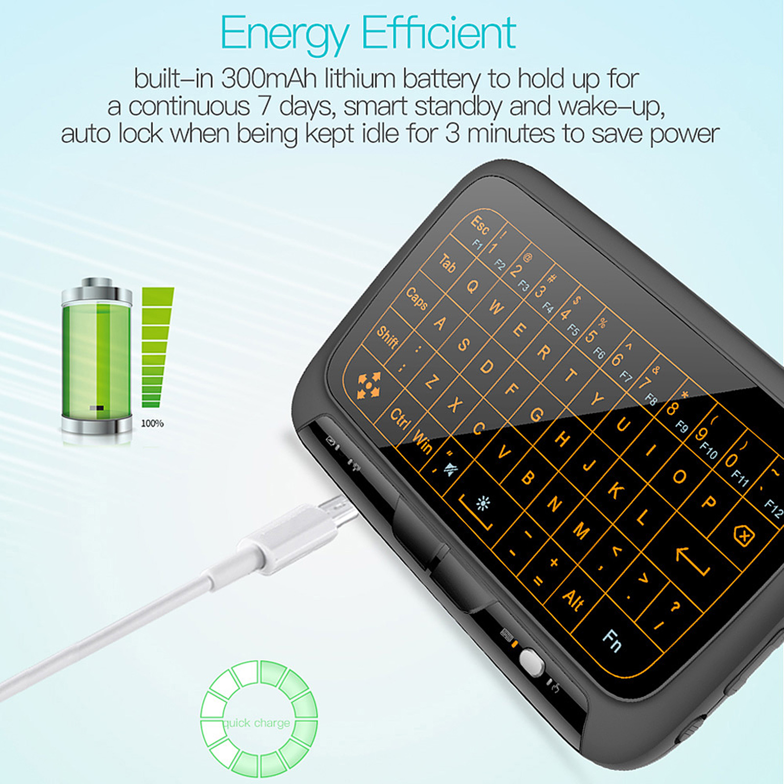 Bàn Phím Không Dây H18 + 2.4GHz Có Đèn Nền Với Điều Khiển Từ Xa Touch Pad Lớn Cho Smart TV AnDroid