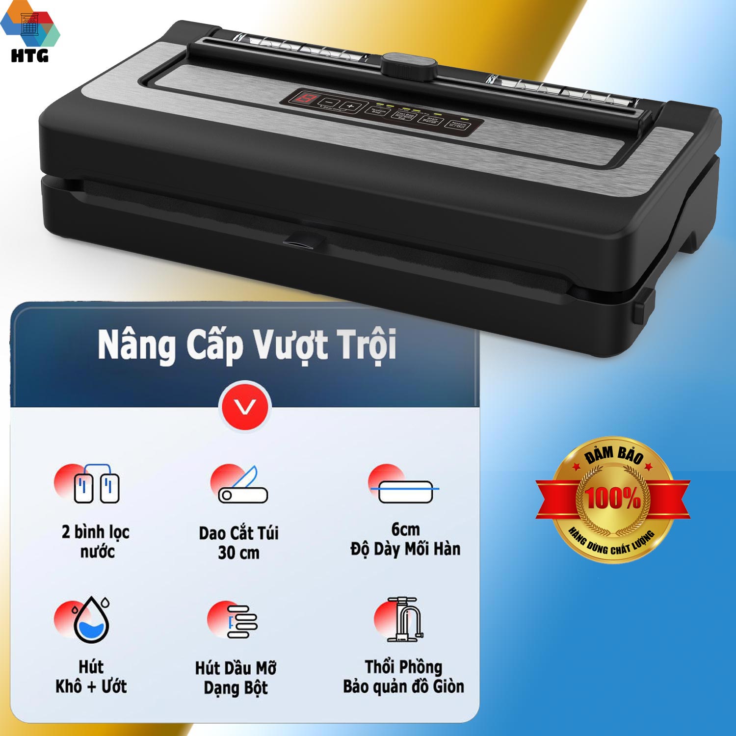 Máy hút chân không VS-86 hút mọi loại túi, tích hợp hàn thông minh, hút khô và hút ướt dễ dàng với 2 bình nước thải, sử dụng 2 motor hút mạnh mẽ, hút và thổi phồng tiện lợi, hàng chính hãng