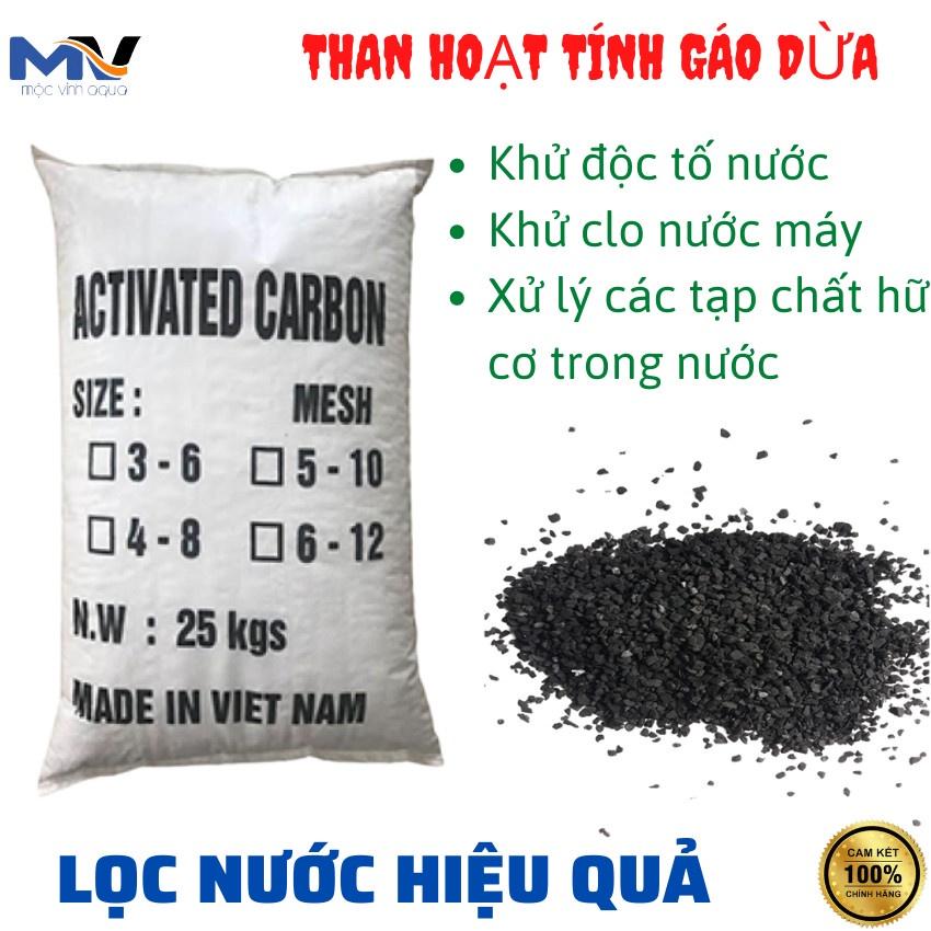 Than hoạt tính gáo dừa lọc nước, khử clo, tạp chất, độc tố, làm sạch nước