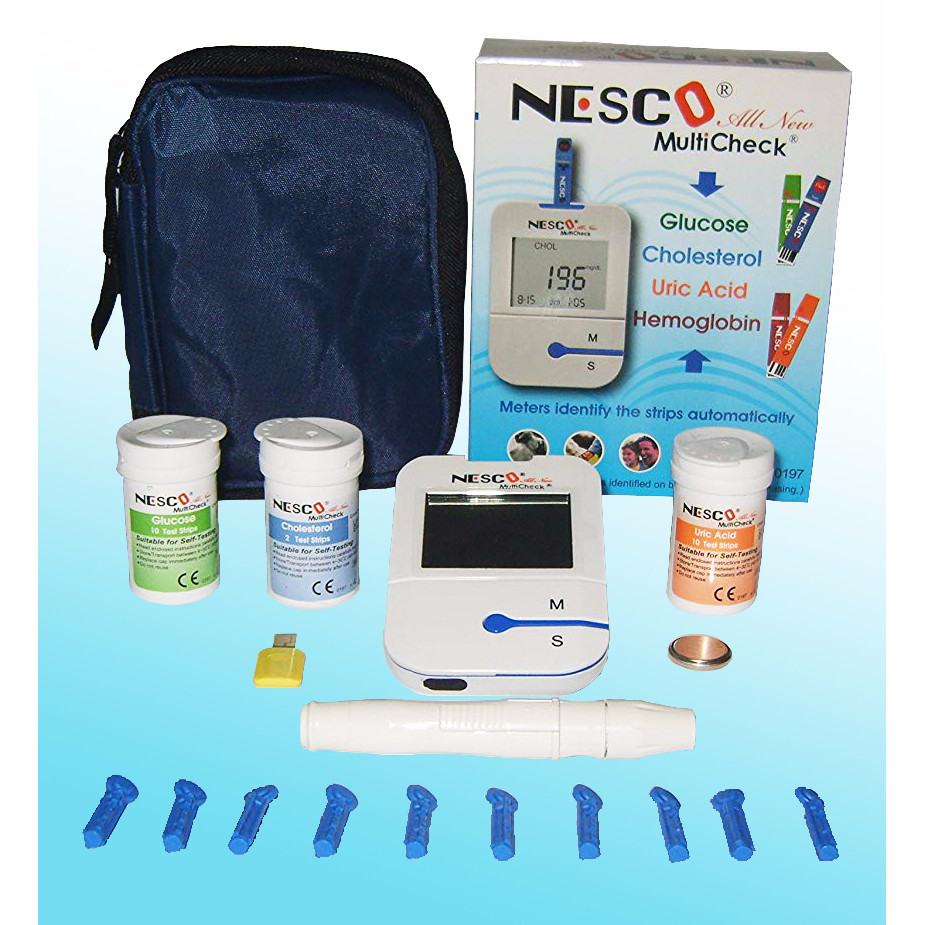 Máy đo đường huyết, mỡ máu, gút 3 trong 1 Glucose - Cholesterol - Uric Acid NESCO MultiCheck