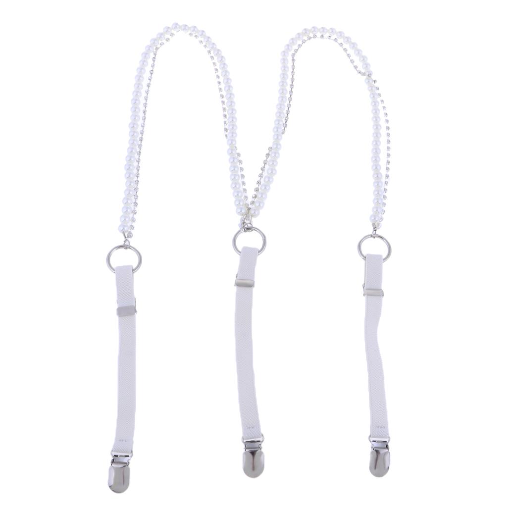 Black+White Suspenders Women Y-back Trousers Adjustable Shirt Braces